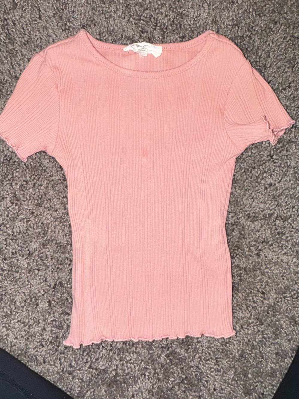 24m Pink Ribbed Short-Sleeve